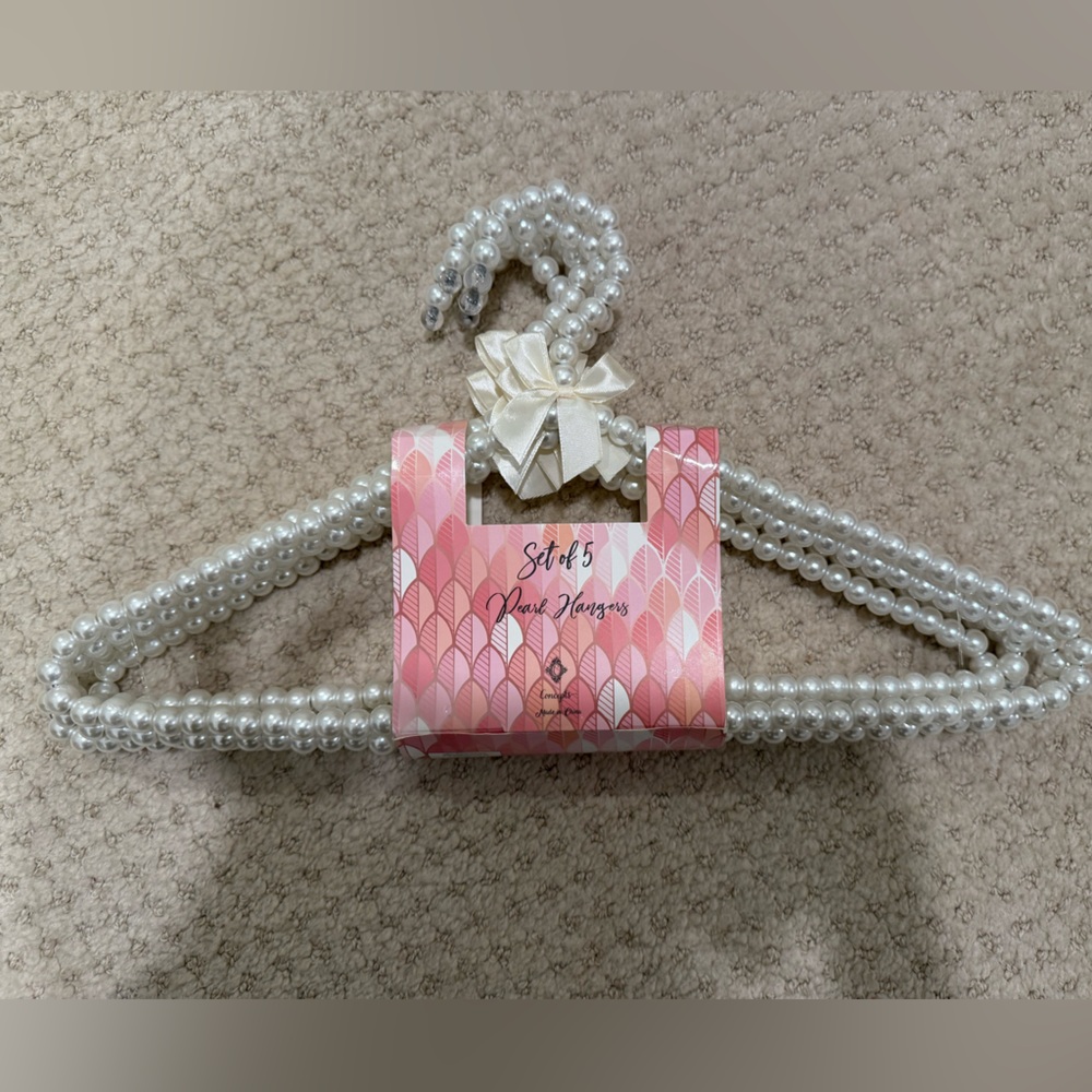 Pearl Beaded Hangers Set of 5